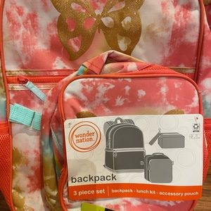 New Wonder nation Girls
backpack 3piece set Butterfly